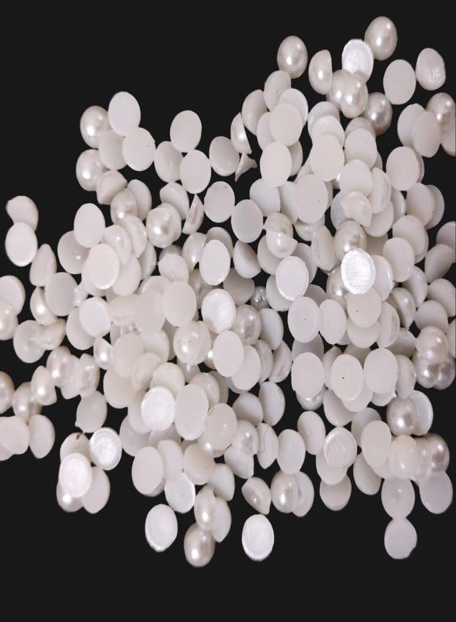 RITIKA CRAFT 6mm White Half Cut Round Moti Faux Pearls Flat Back Cabochons Pearls for Crafts and Decoration (700 pcs) - Image 3